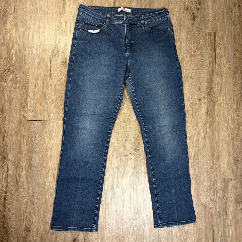 Levis Perfectly Shaping 512 Straight Womens Size 18M Stretch Medium Wash Faded